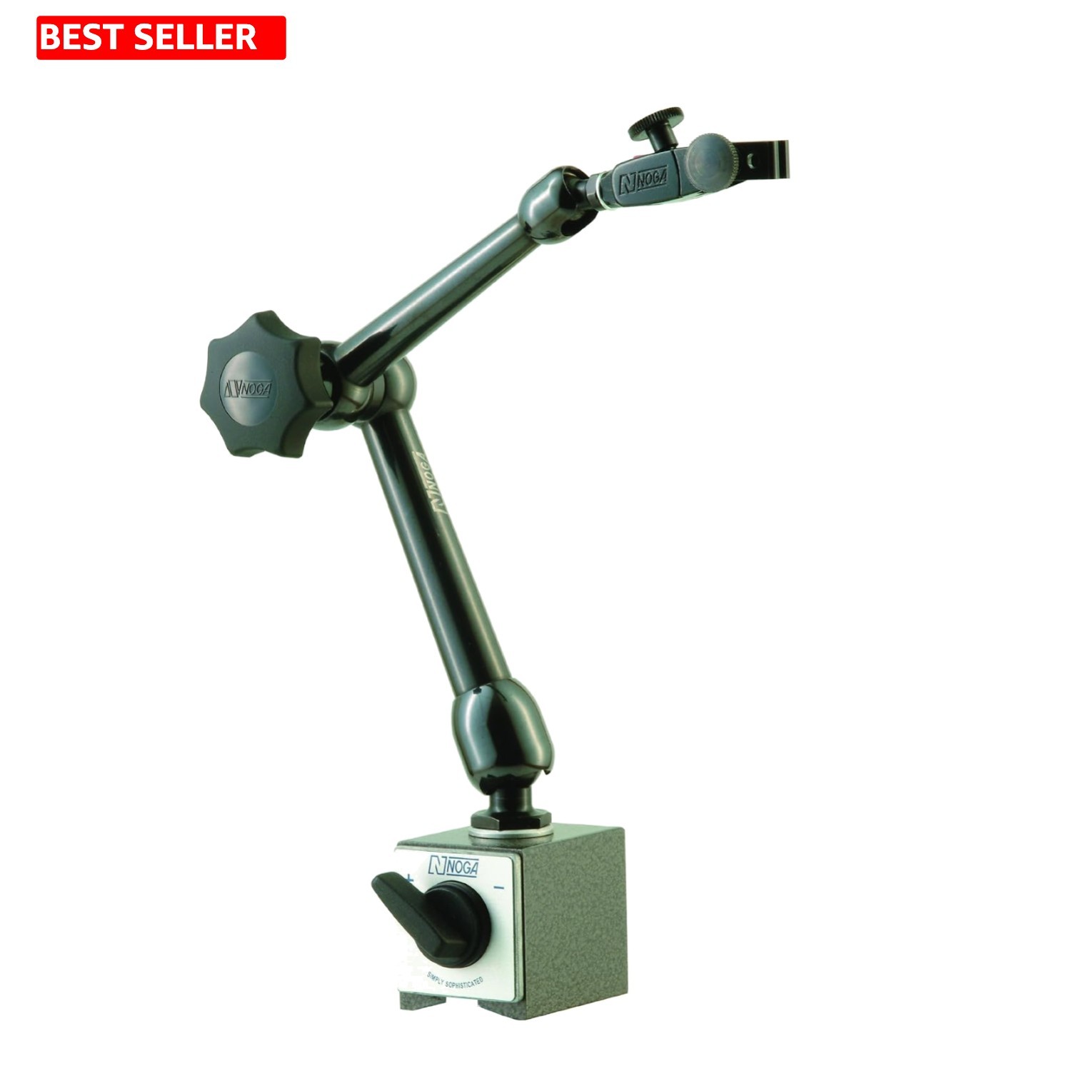 Precision Heavy-Duty Dial Gage Magnetic Base with Fine Adjustment Clamp