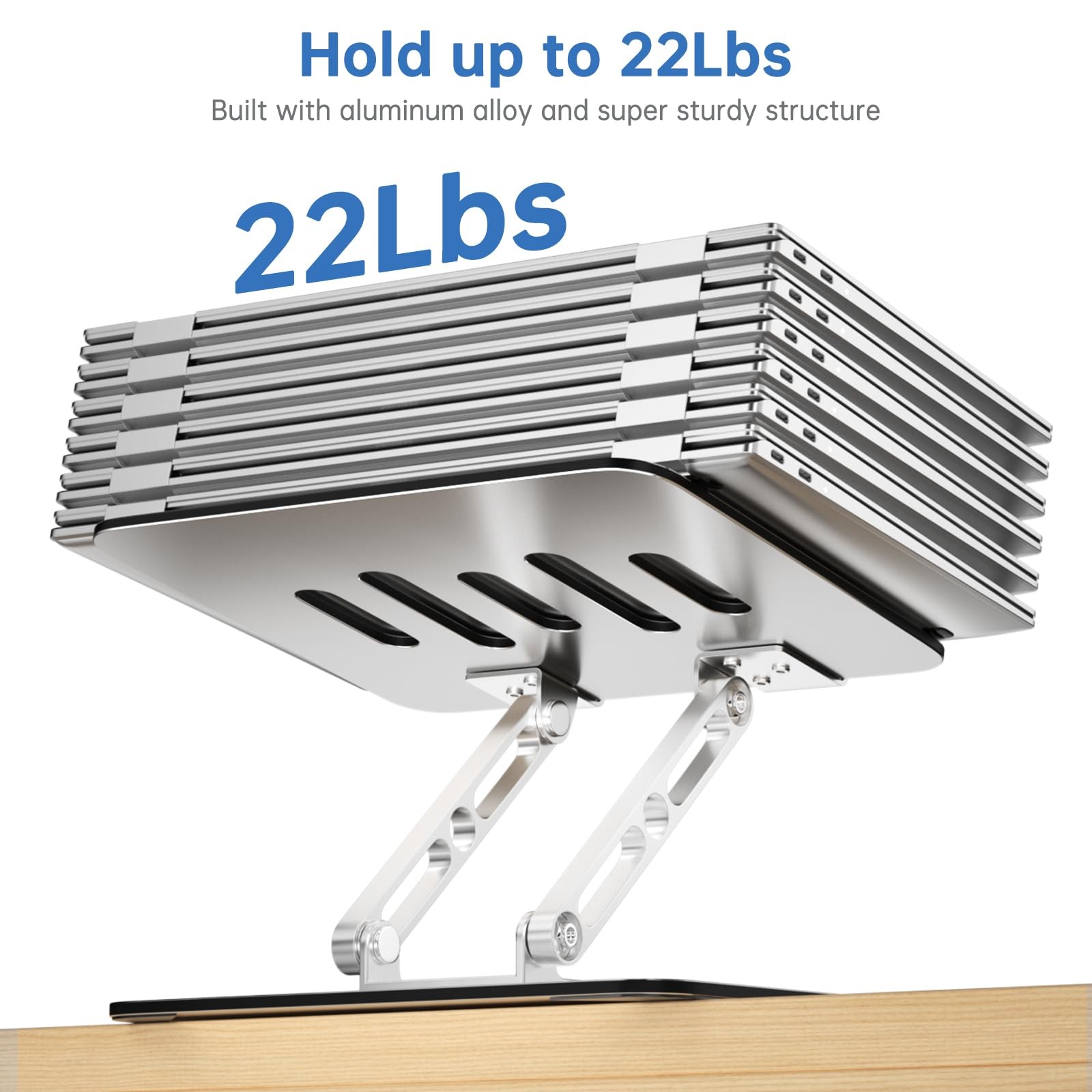 Laptop Stand Desk Adjustable Computer Riser 360 Rotating Base Foldable Mount