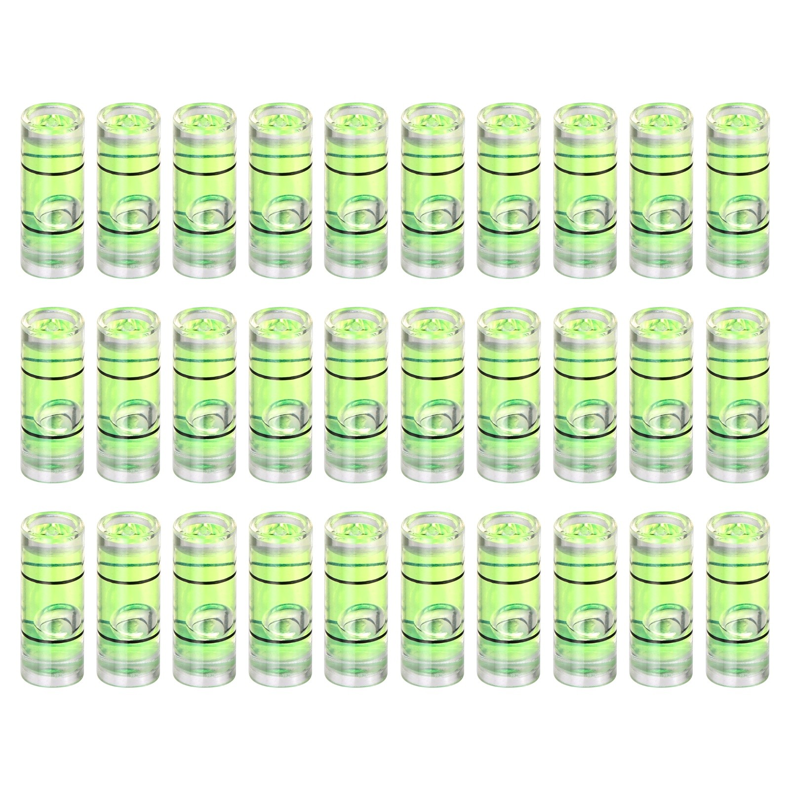 30pcs 12x4.5mm Small Cylindrical Bubble Level Vials Levels Measuring Tool