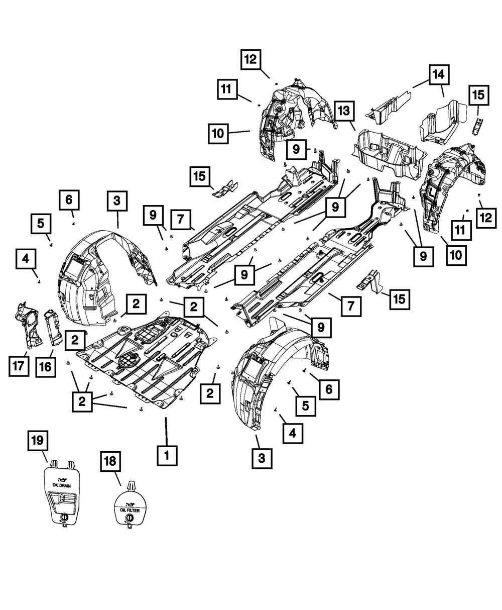 Genuine Mopar Wheelhouse Shield Left 68102925AD