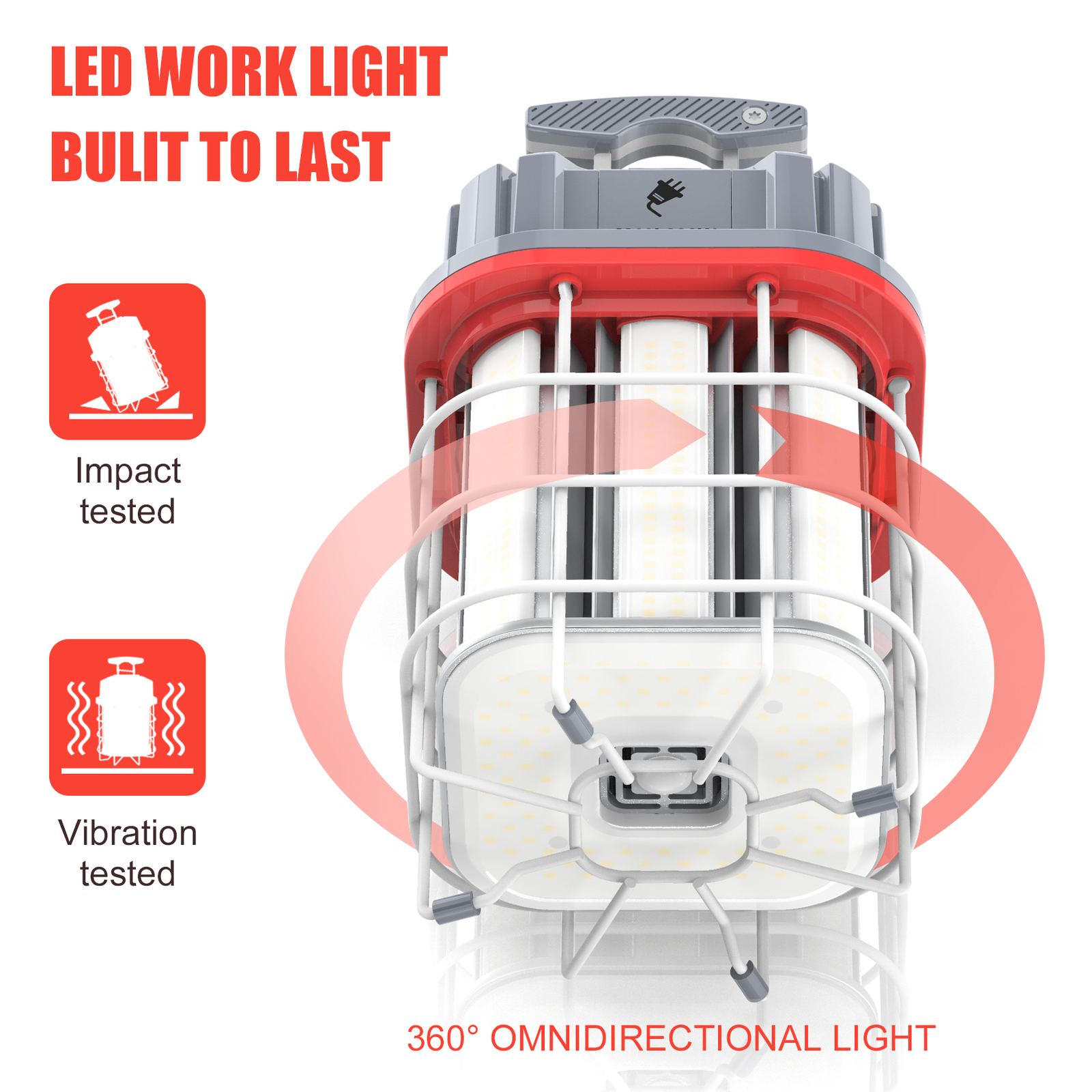 100W Linkable LED Temporary Work Light Hanging Construction Lights 5000K 14500LM