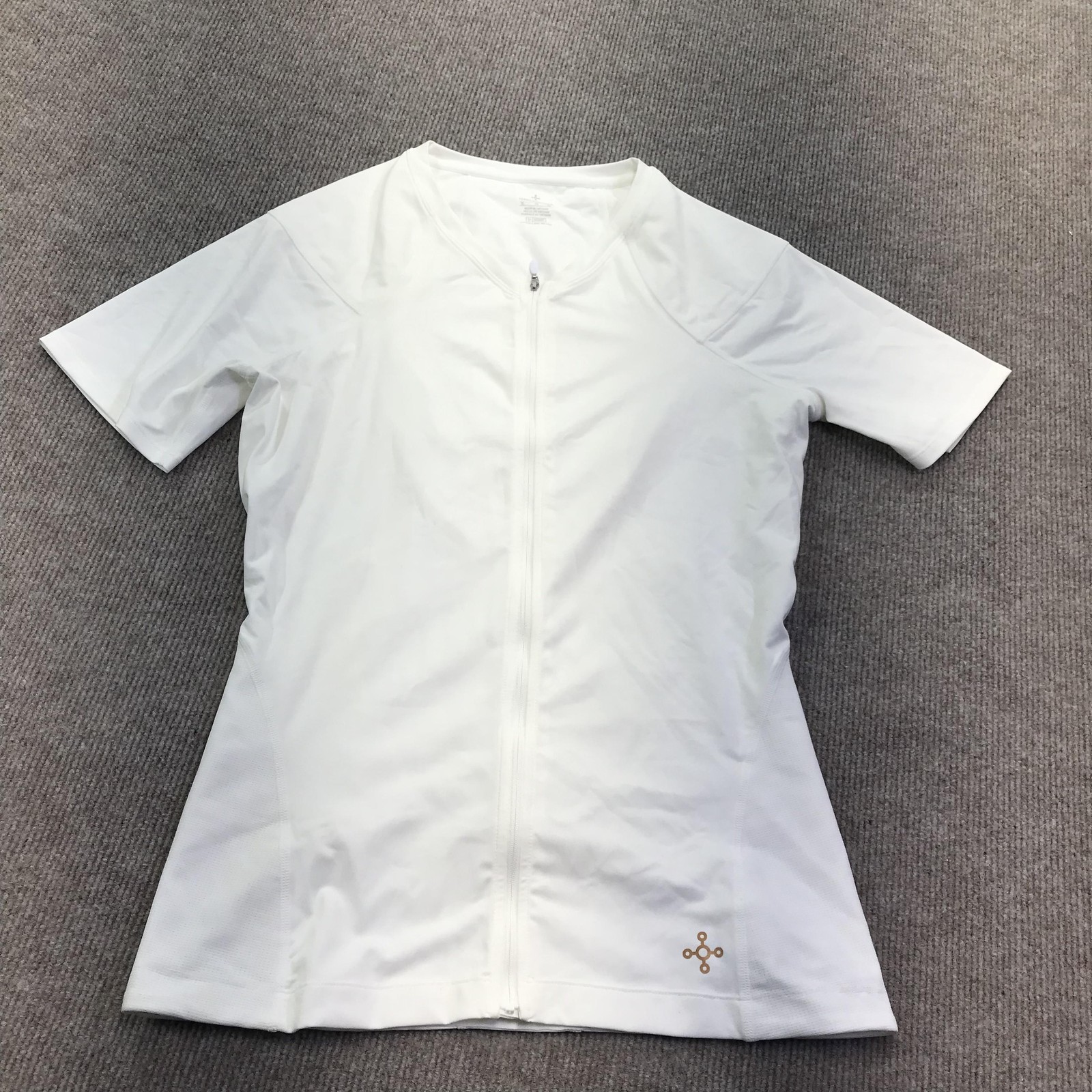 Tommie Copper Mens XL Compression Shirt Lower Back Support Zip Front White Top