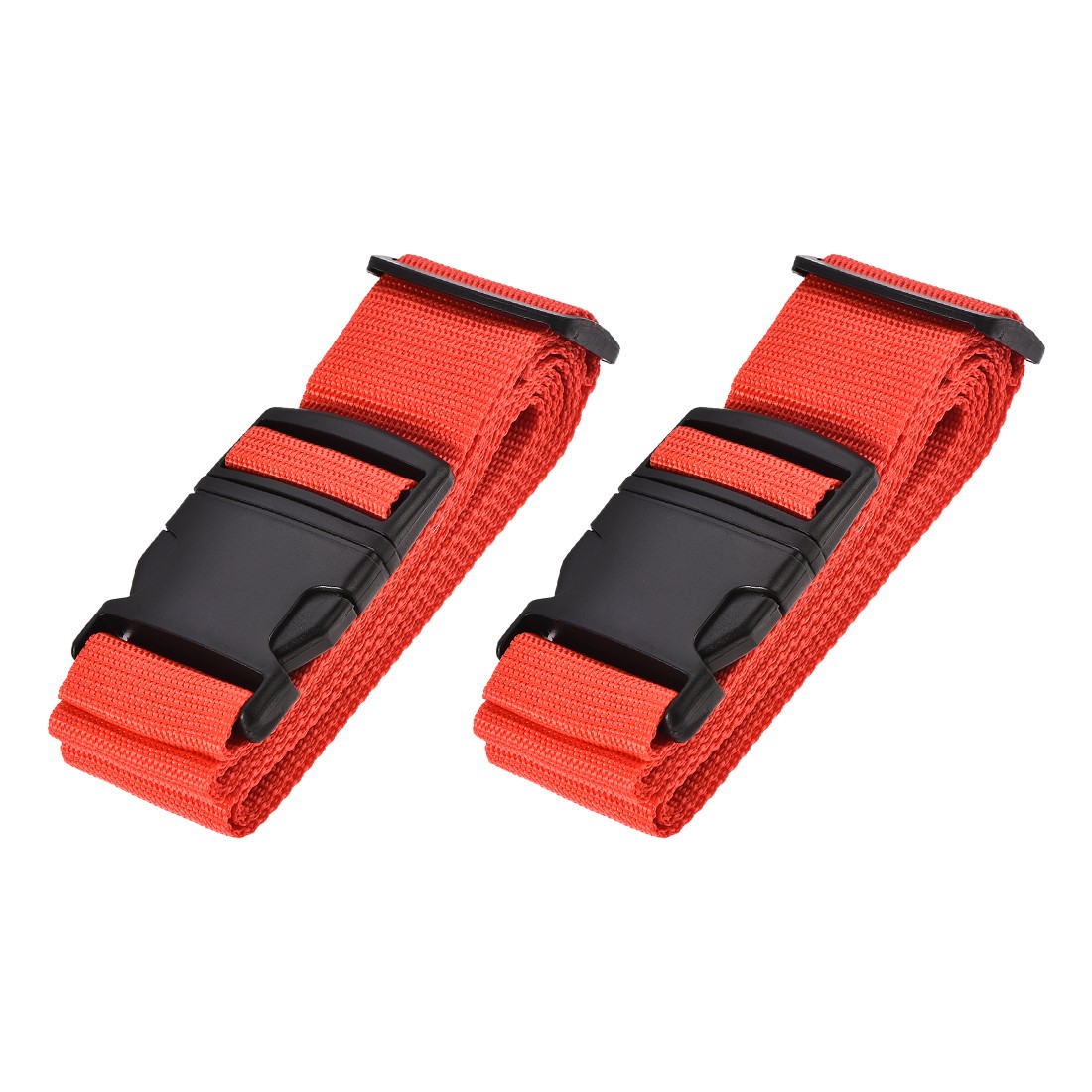 2Pcs Luggage Strap Suitcase Belt w Buckle 2Mx5cm Travel Packing Accessory Red