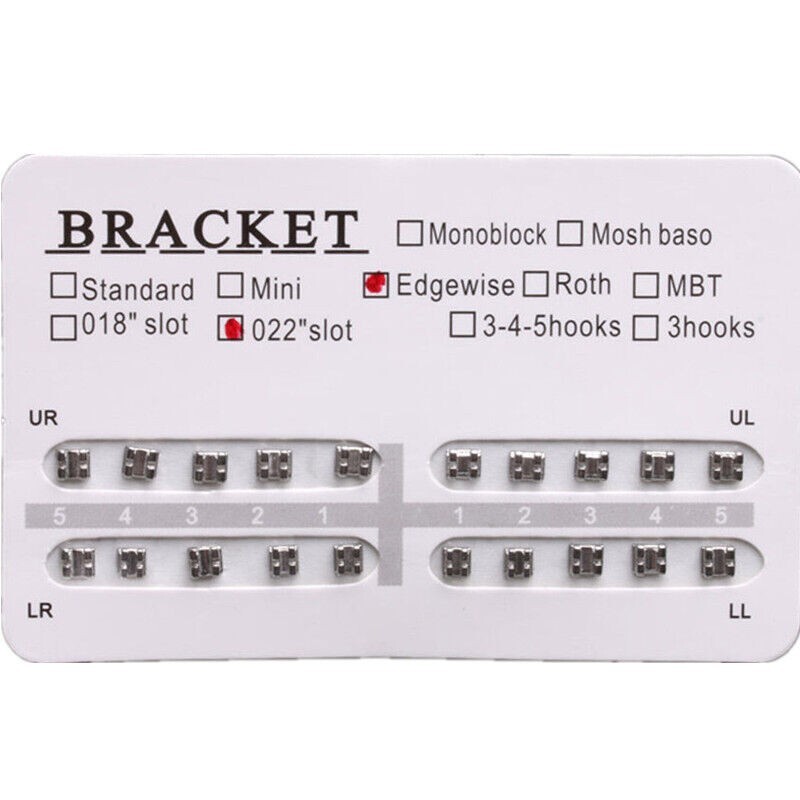 20 Pcs/Pack Dental Orthodontic 022" Slot Edgewise Metal Brackets Braces No Hook