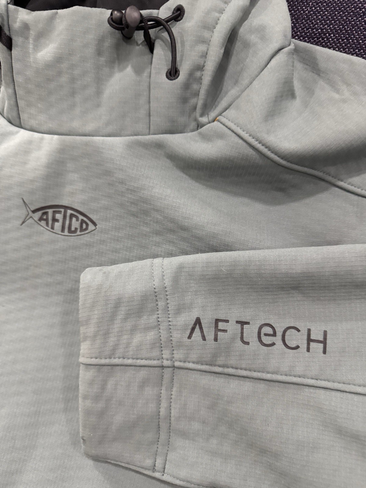 AFTCO Reaper Windproof Pullover Fishing Hoodie Jacket Size L Blue NWT - Read