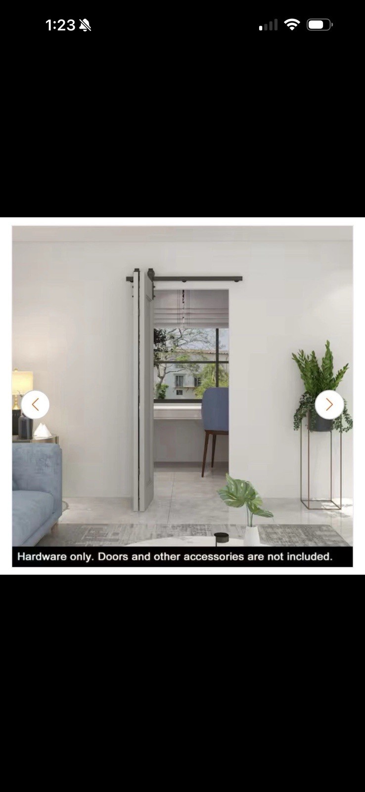 cal home barn door sliding hardware bifold-1100-2-side 42”, doors not included