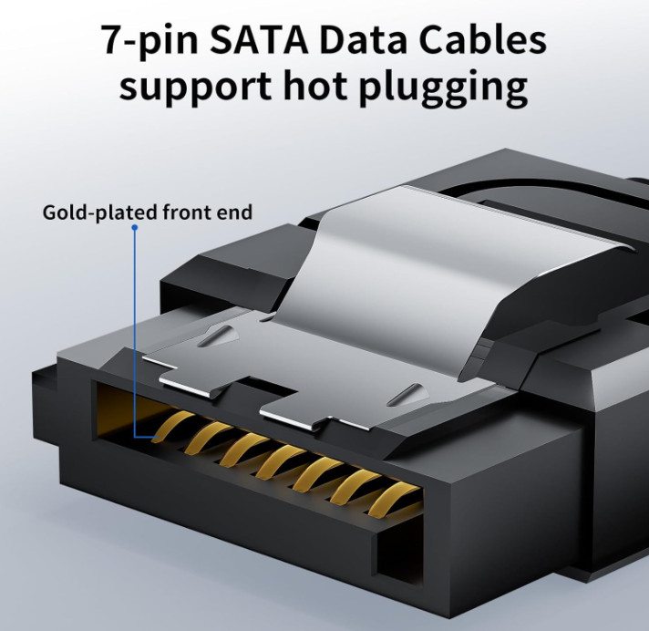 2 Cables SATA III 6Gbps 90° + Recto 7Pin SSD HDD, Nuevo