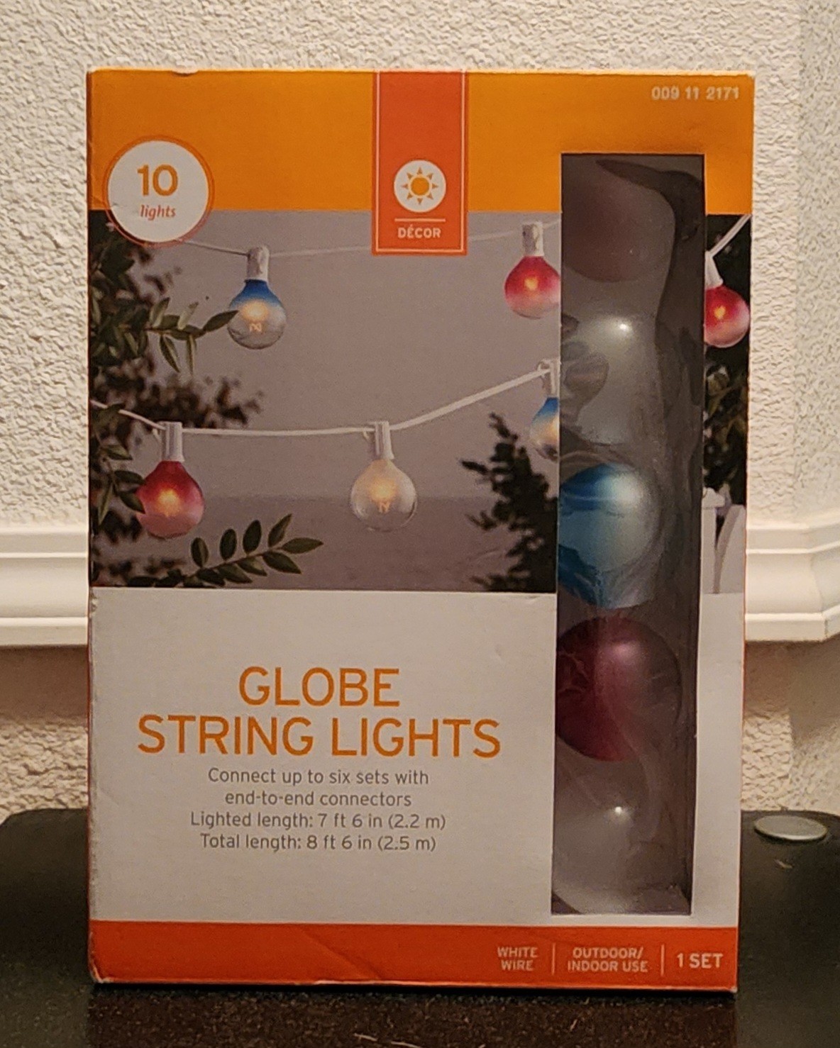 Globe String Lights 10 Lights 009 11 2171 White Wire Outdoor/indoor Use