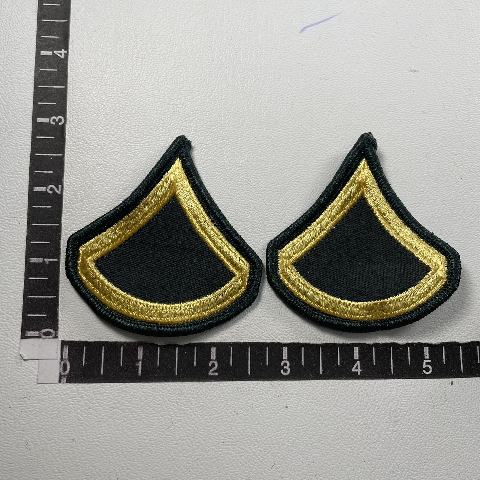 1990s US ARMY E-3 SMALL SIZE PFC 2 PATCHES Private First Class Rank Insigna 00A8