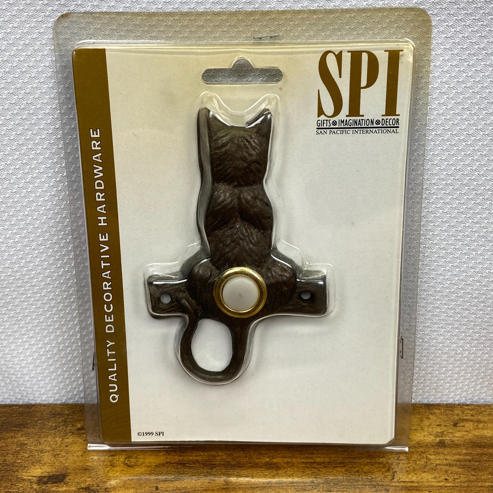 Vintage Doorbell SPI Cat Doorbell Illuminated Button Solid Brass 1999