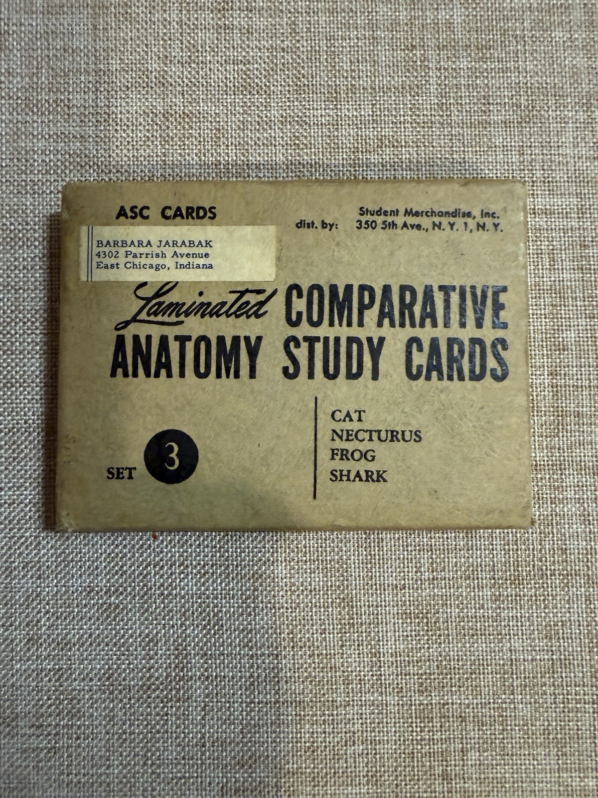 Vintage 1950's ASC Laminated Anatomy Study Cards Two Sided Cards Set 3