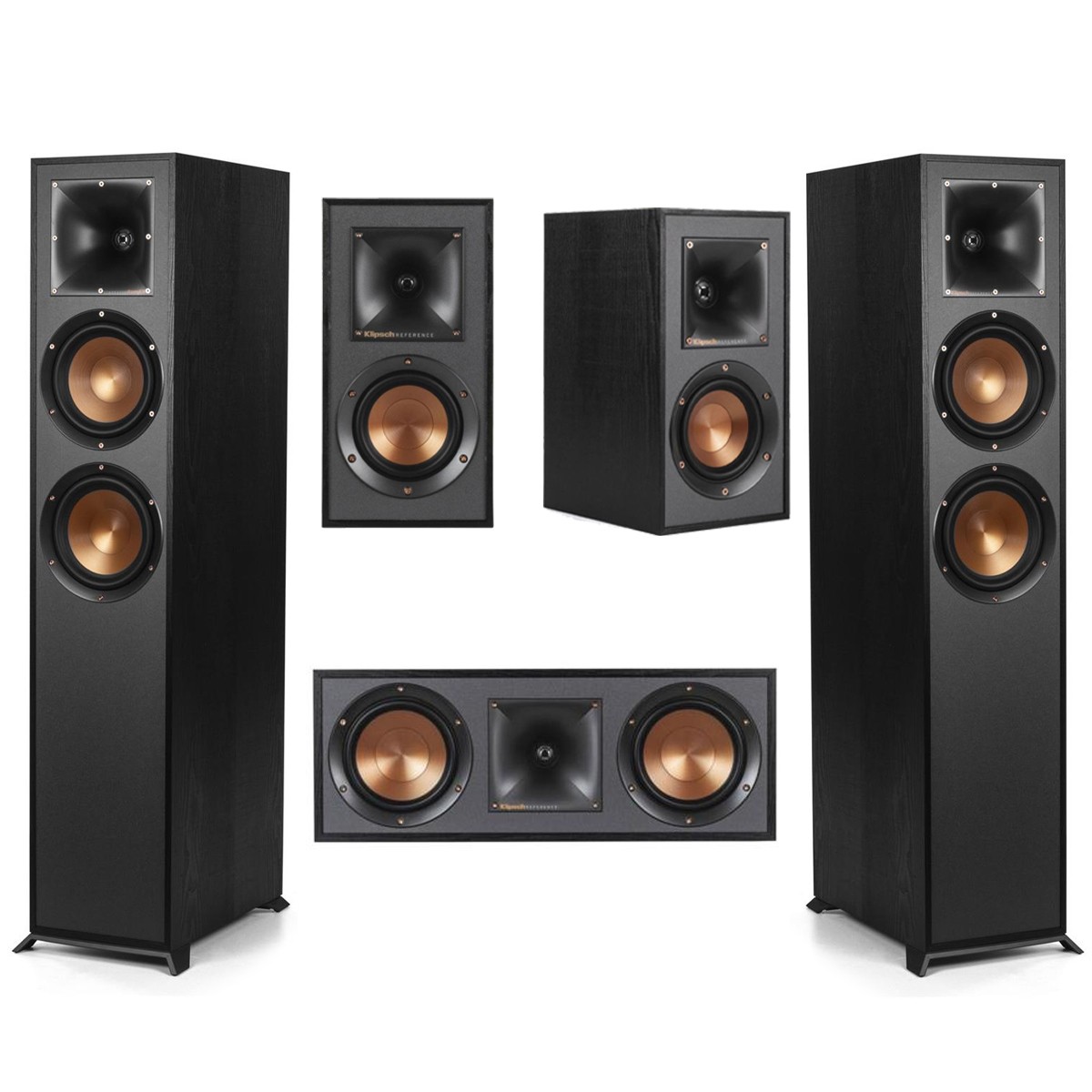 Klipsch Reference 5.0 Home Theater Pack w/2x R-620F Floorstanding Speaker, Black