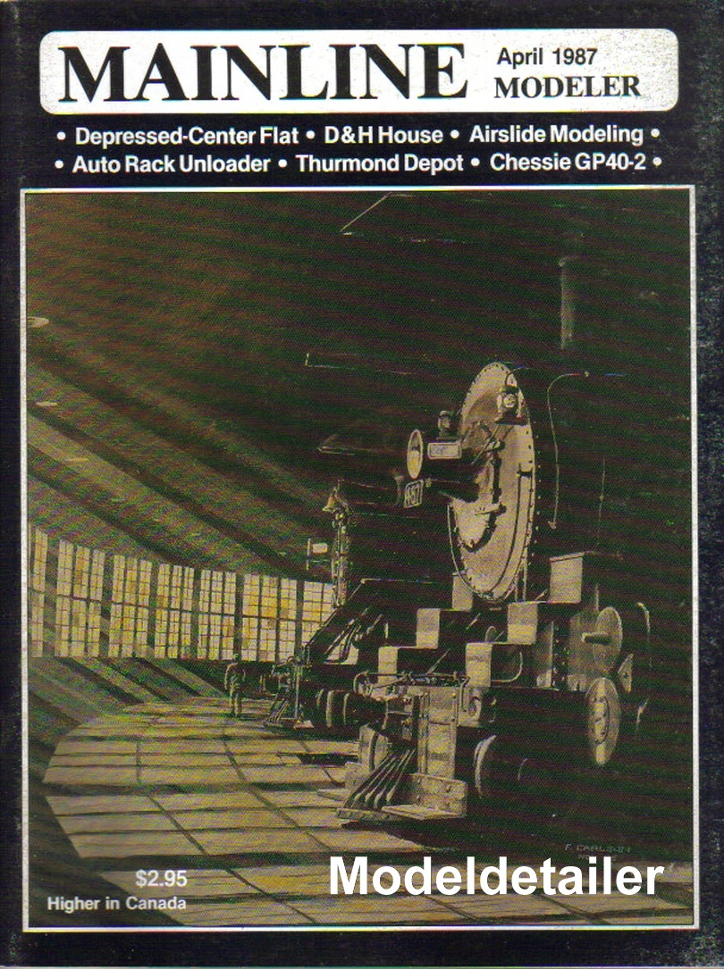 Mainline Modeler Apr 87 D&H Erie Chessie GP40 Thurmond Depot Auto Rack Unloader
