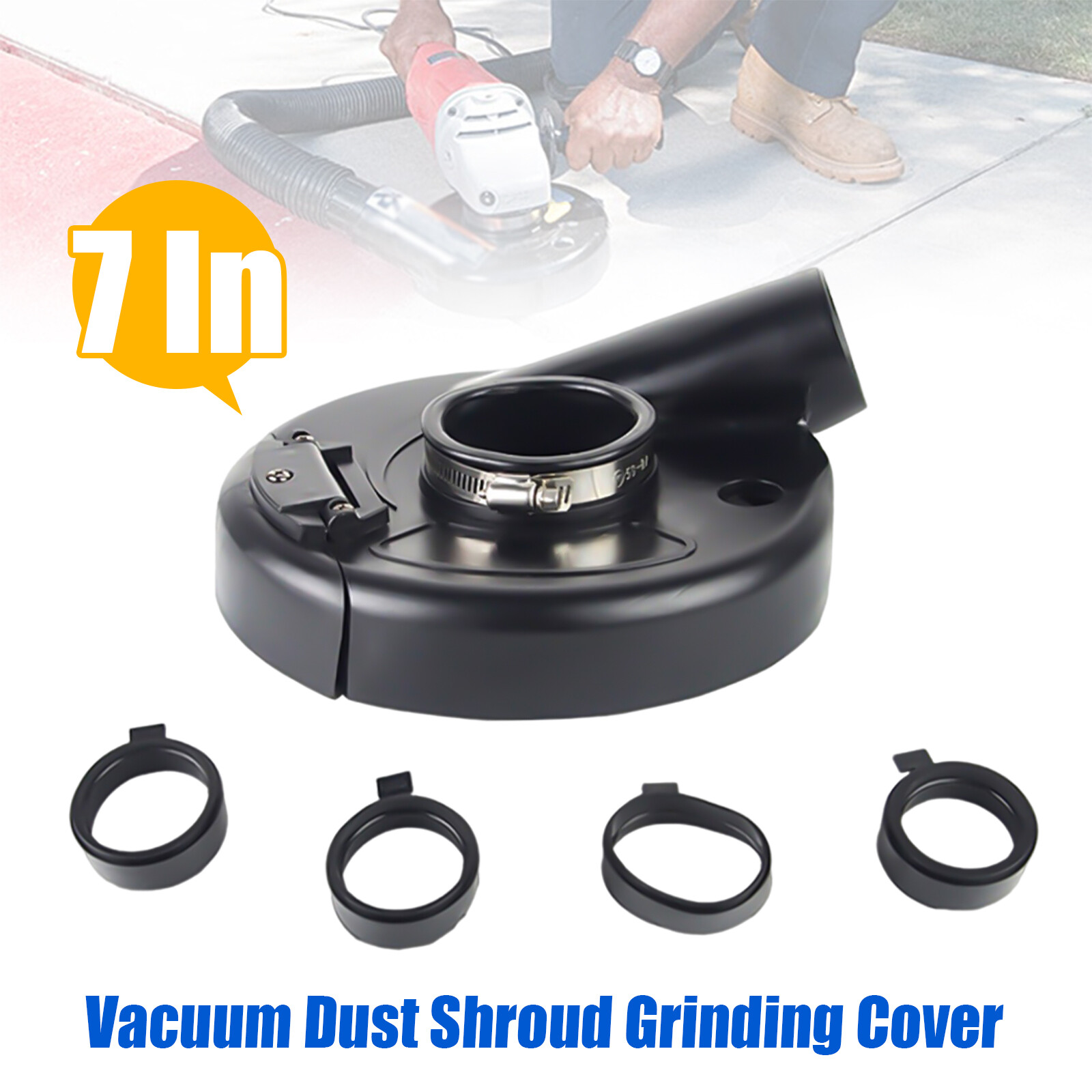 7-Inch Vacuum Dust Shroud for Angle Grinder - Efficient Dust Control Attachments