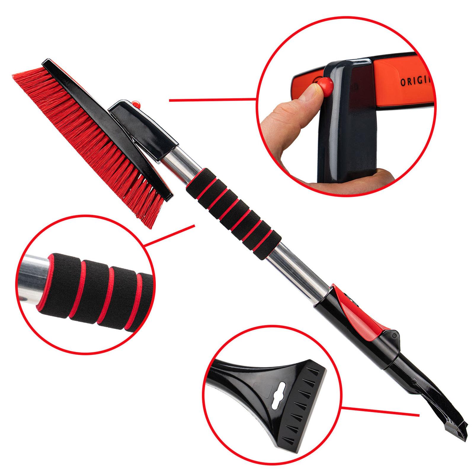 Telescopic Whisk Ice Scraper Heyner SnowStar XL Pro Premium Broom Extendable