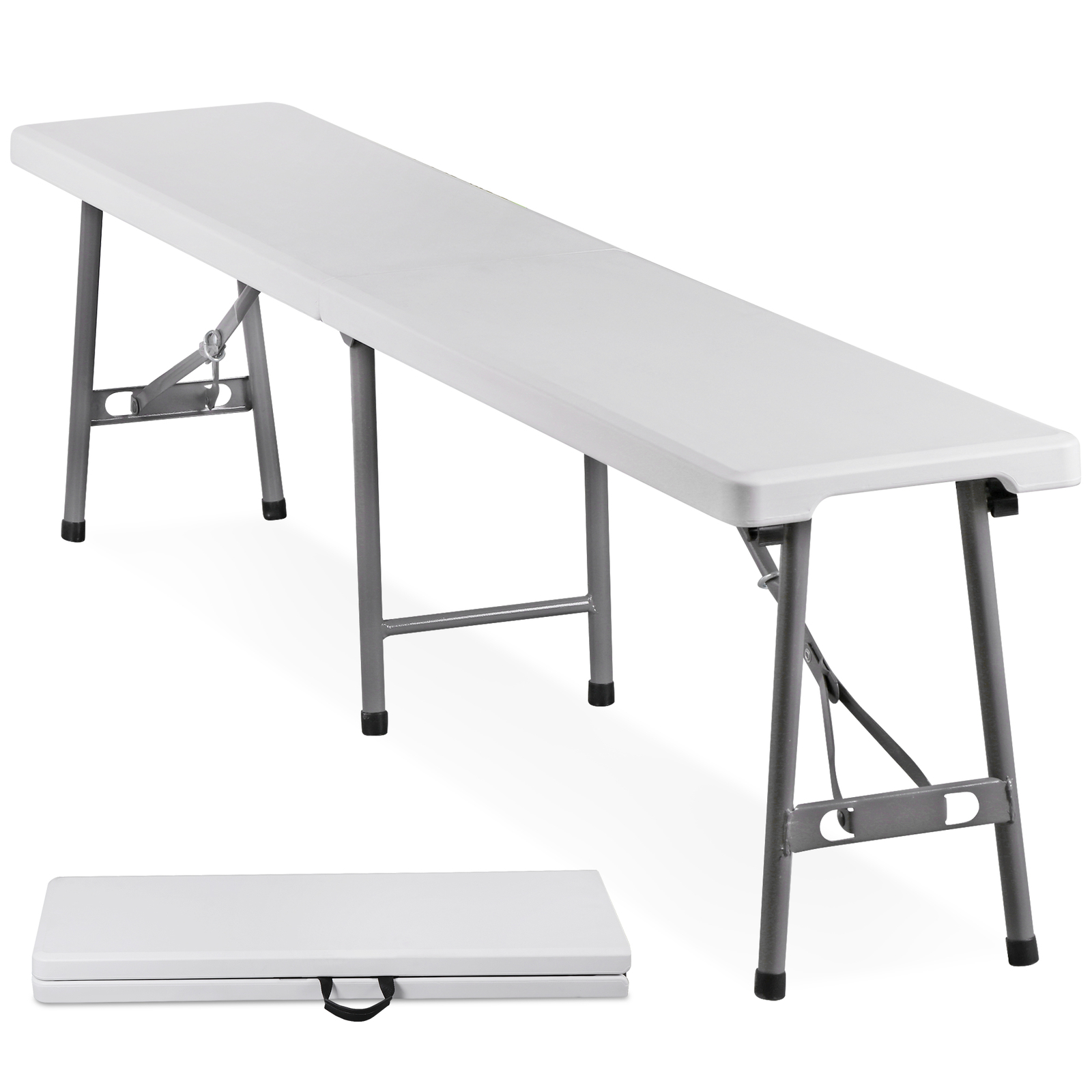 Folding Bench 6FT Plastic Folding Bench with Handles for Party Camping Picnic