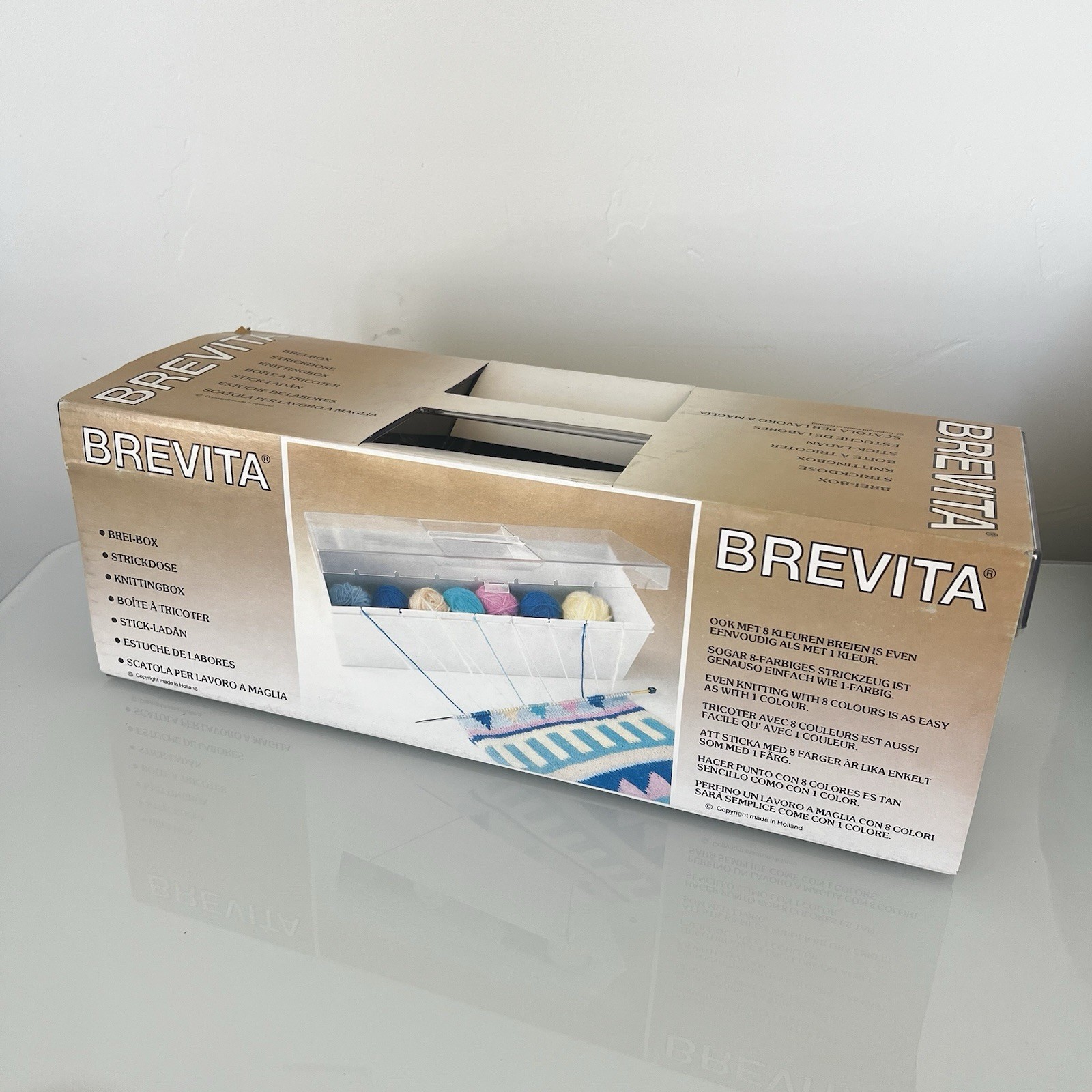 Vintage New Brevita Knitting Box Made In Holland  Yarn Crochet NIB 17"x6"x6"