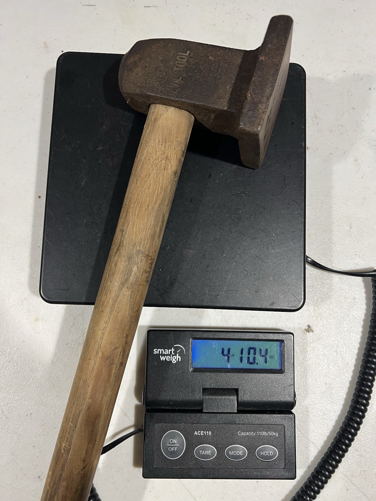 🇺🇸Vintage Devil-Tool Flatter Blacksmith Hammer 4+ Lbs. 3”x 3” Square Face🇺🇸