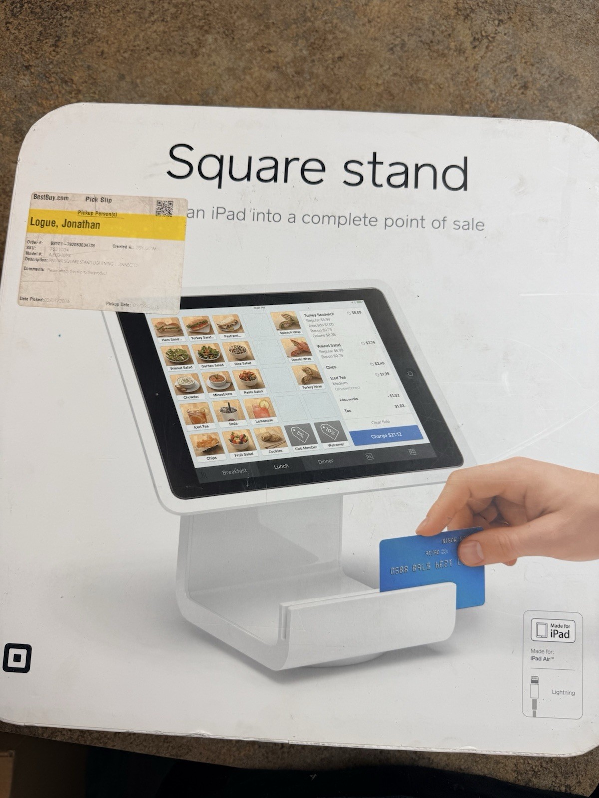 Square Square Stand for iPad POS System w/ Square Reader & Accessories