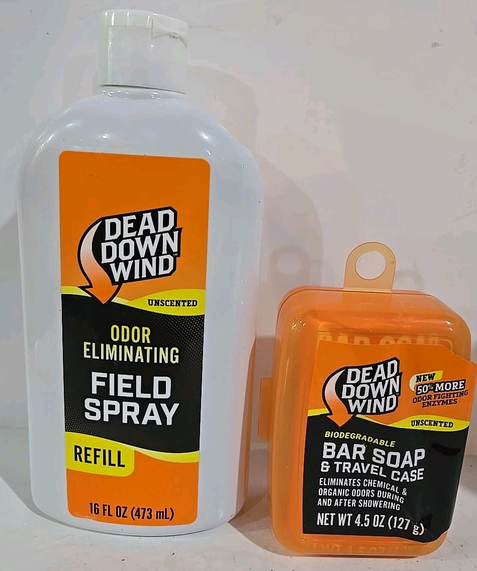 Dead Down Wind Odor Eliminating Field Spray 16oz Refill + Bar Soap W/Travel Case