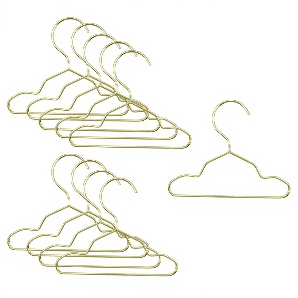 10PCS 5.91 Inch Small Gold Hangers, Stainless Steel, Mini, Undergarments, Thin