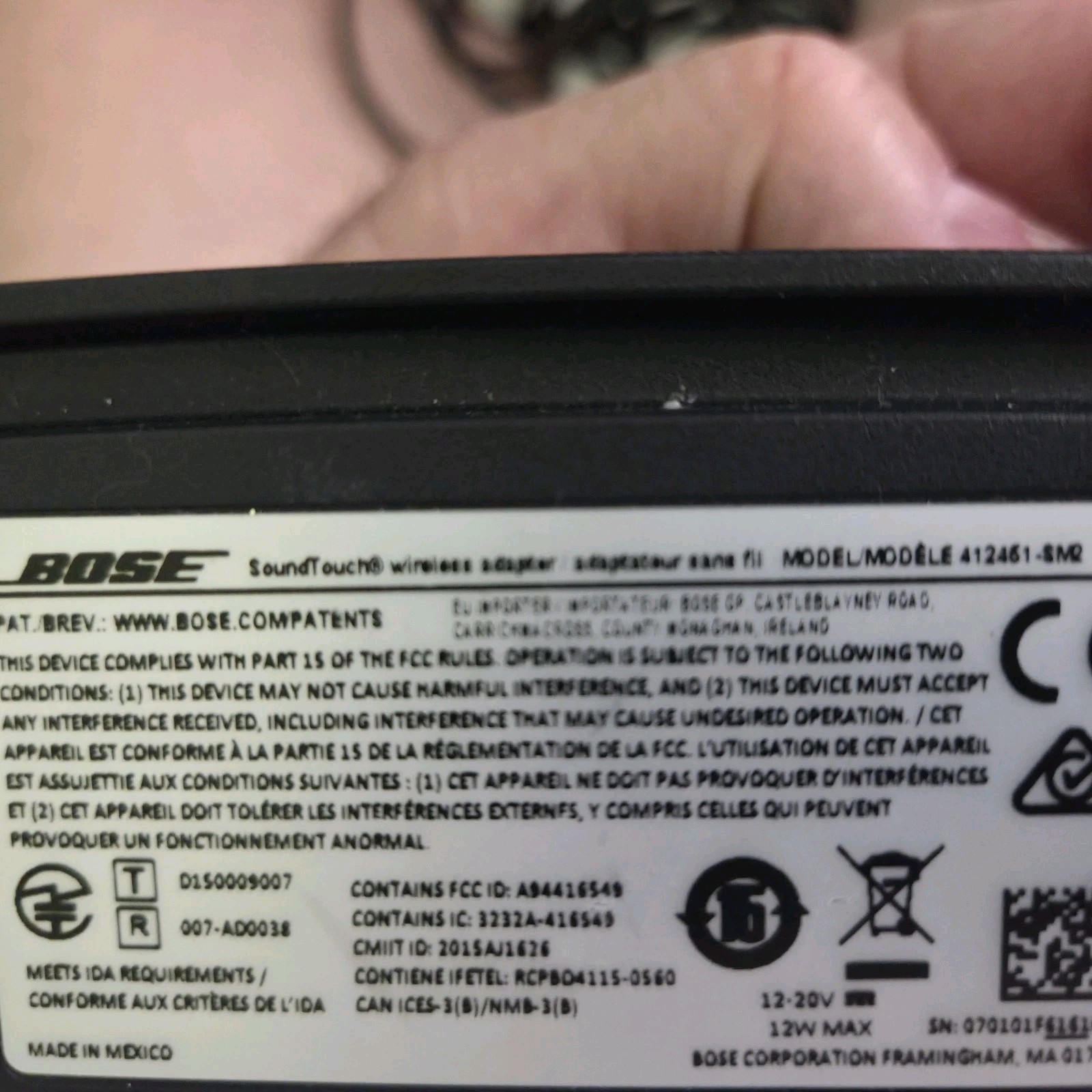 Bose SoundTouch Adapter 412451 - SM2 .. With Cables