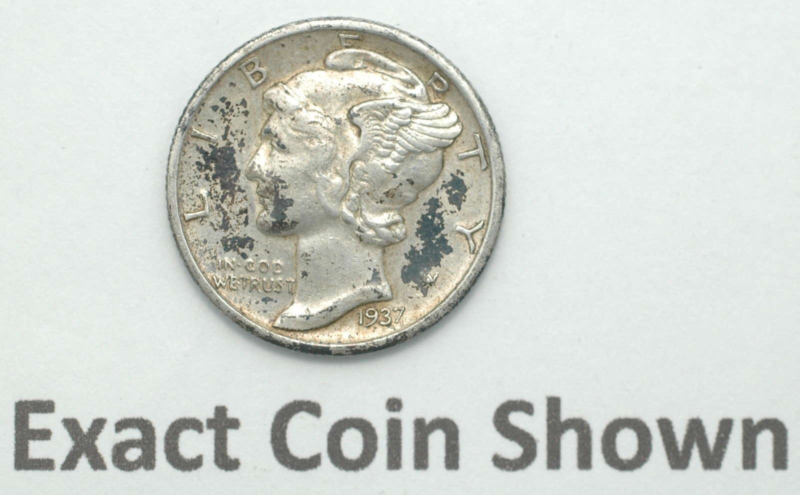1937-S Mercury Winged Liberty 90% Silver Dime High Grade