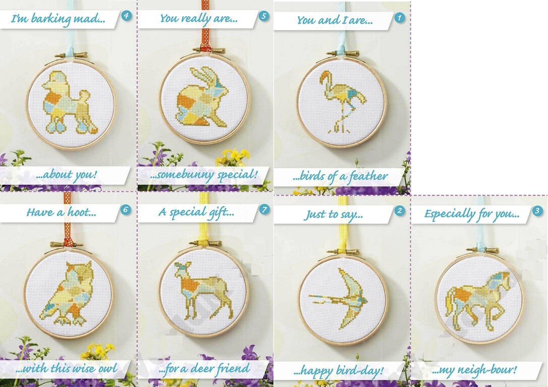 FUNKY -STYLE ANIMALS  CROSS STITCH PATTERN ONLY    EK - EVS