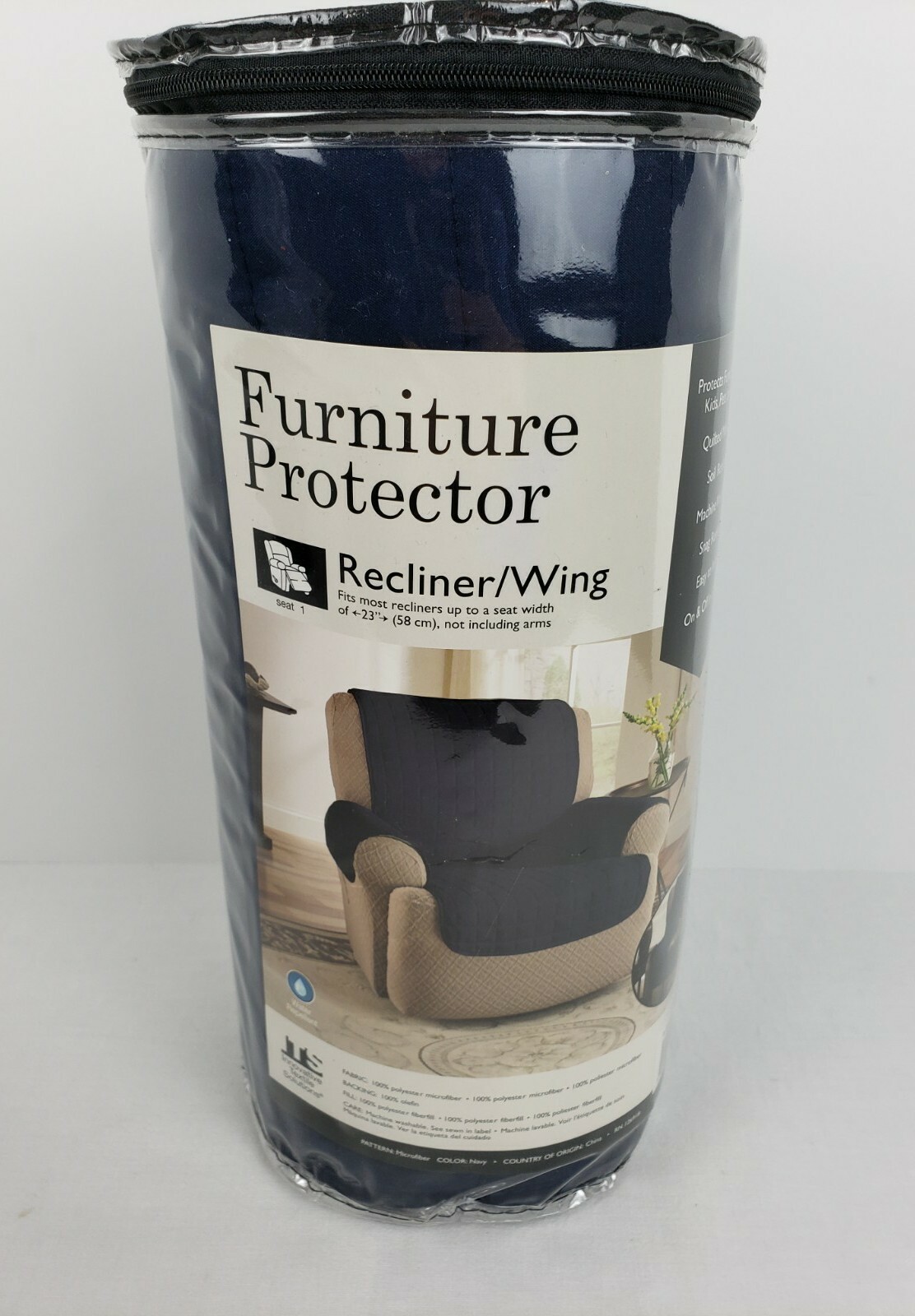 Innovative Textile Solutions Microfiber Furniture Protector Recliner Navy New