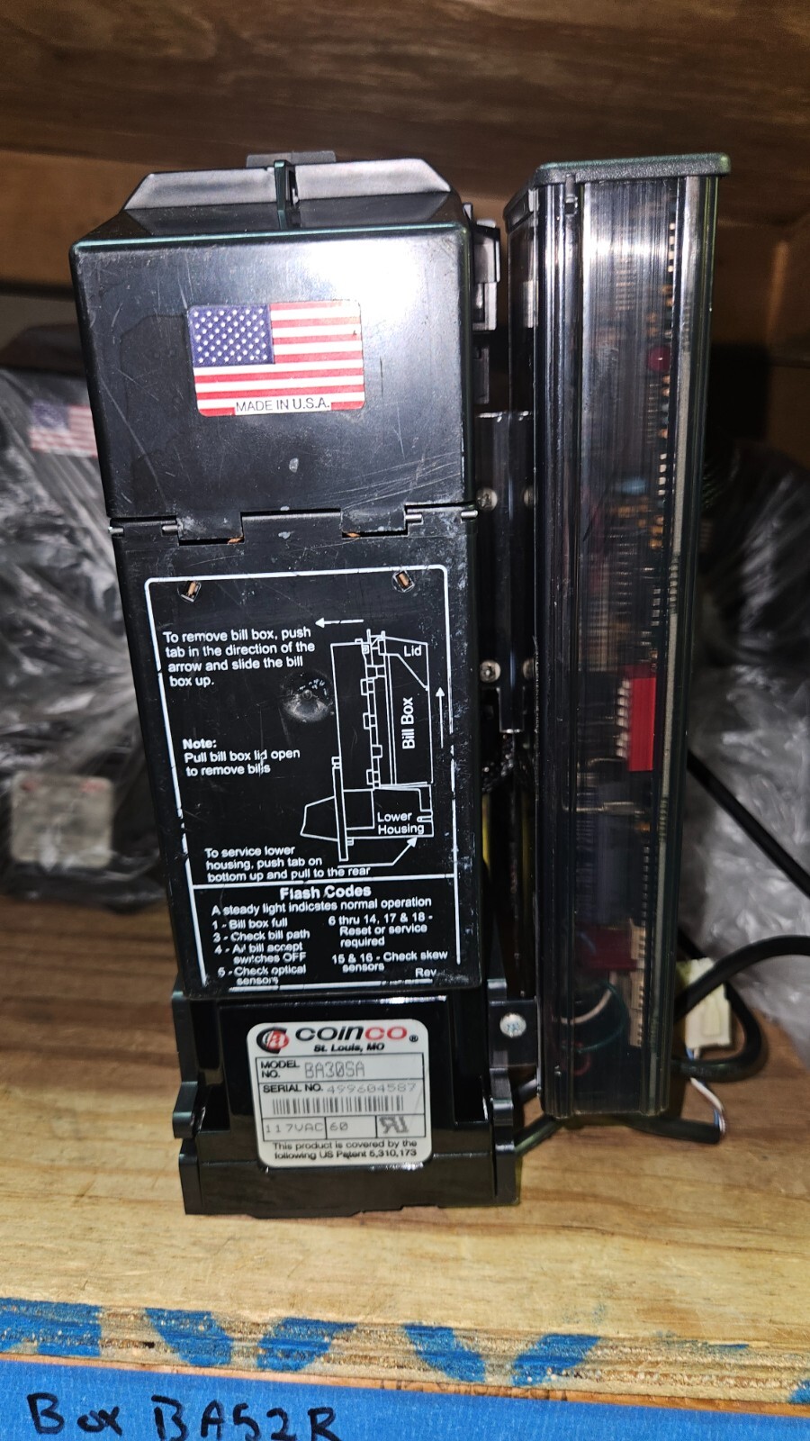 FULLY WORKING! Coinco BA30SA Snack Bill Acceptor Validator Vending Arcade 117 v