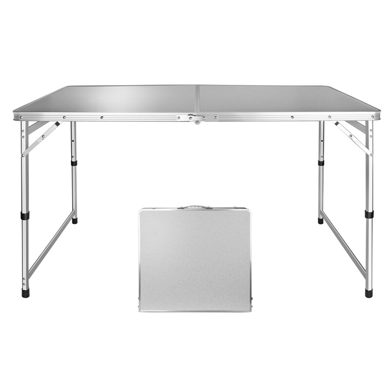 VILLEY Folding Camping Table Portable Outdoor Dining Table with Adjustable Legs