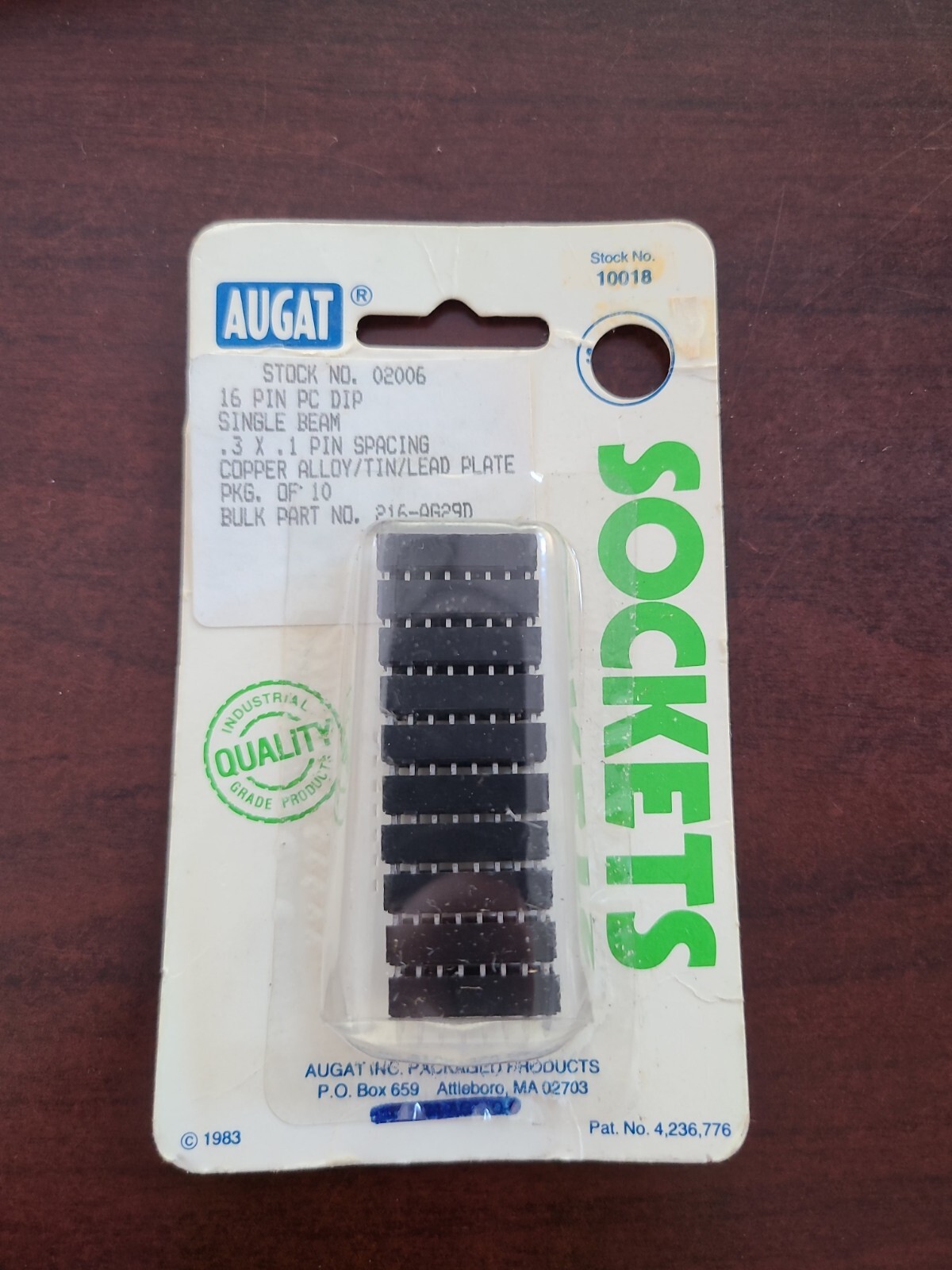 216-AG29D AUGAT 16 PIN DIP SOCKET 10 PCS