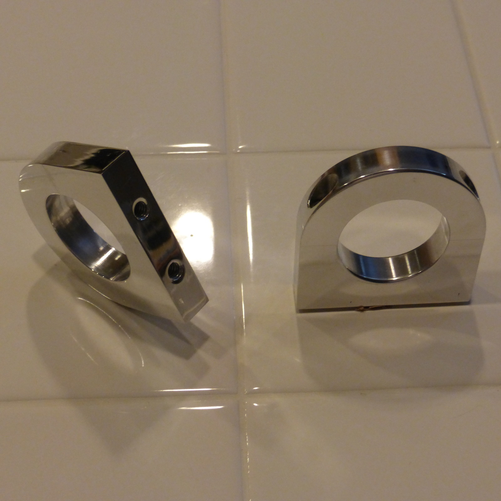 1 3/4" cage bar tube clamp, billet polished aluminum 1.75" ID tubing clamp