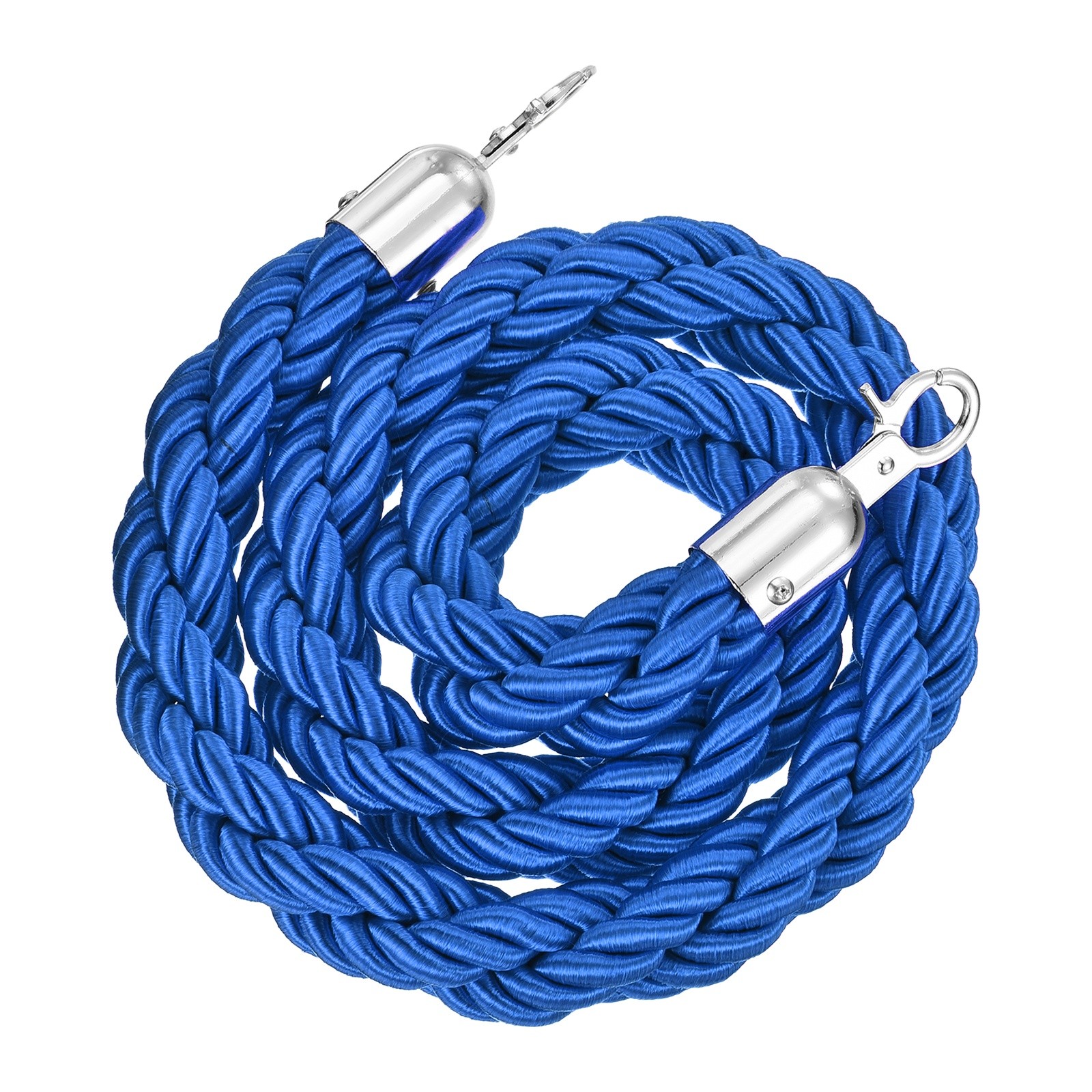 Velvet Stanchion Ropes with Silver Buckle, (3.9Ft X1.1 Inch, Blue) (1Pcs)