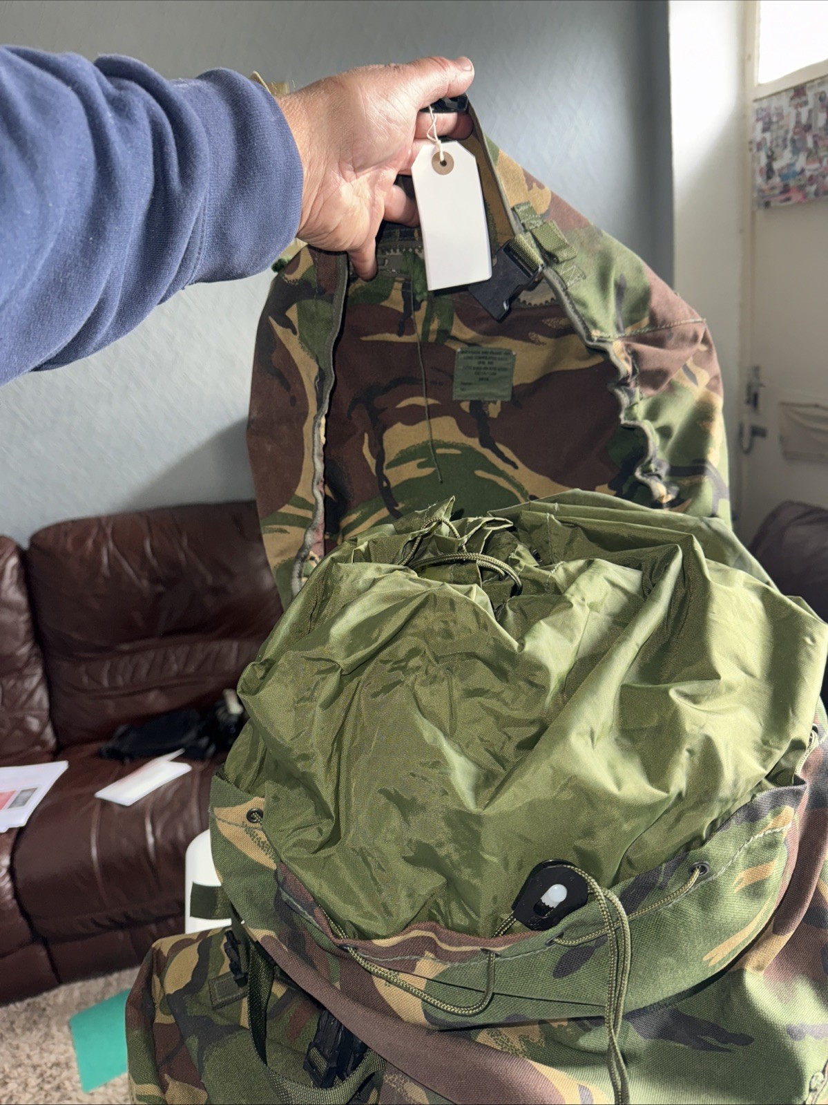 British Army Issue Rucksack + Frame Long Convoluted Back DPM + Side Pouches INF