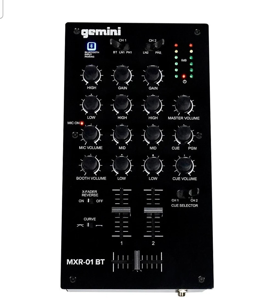 Gemini MXR-01BT 2 Channel Professional DJ Mixer With Bluetooth Input