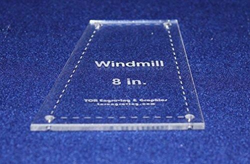 Windmill Quilting Template- For 8" Square Clear 1/8"