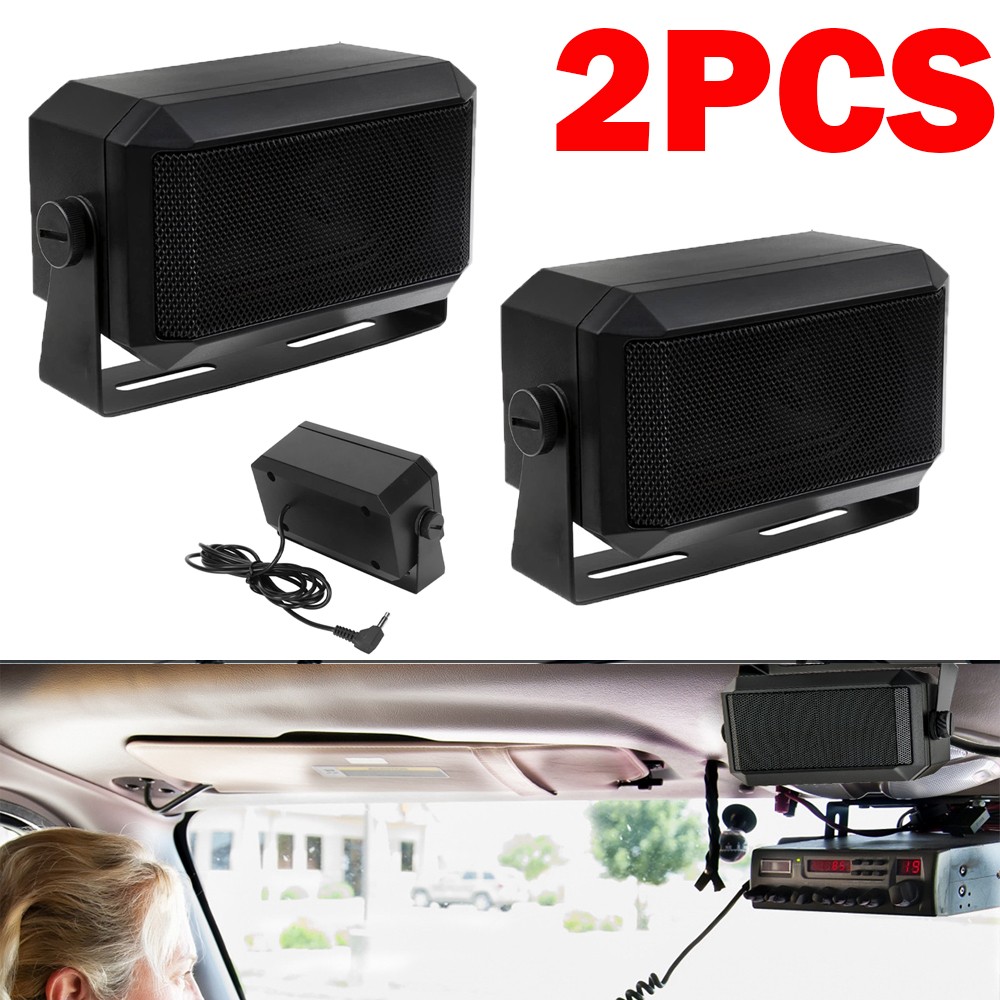 2PCS 3.5mm Heavy Duty KES-3 External Speaker For Yaesu Kenwood Icom Car Radio EP