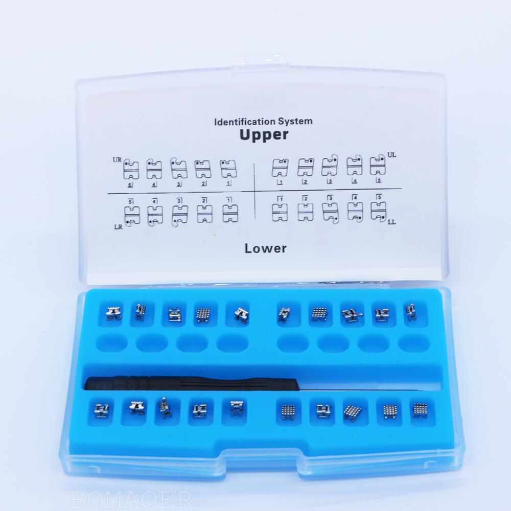 Dental mental self-ligating bracket brace roth 022 345 hooks 20pcs/kit with tool