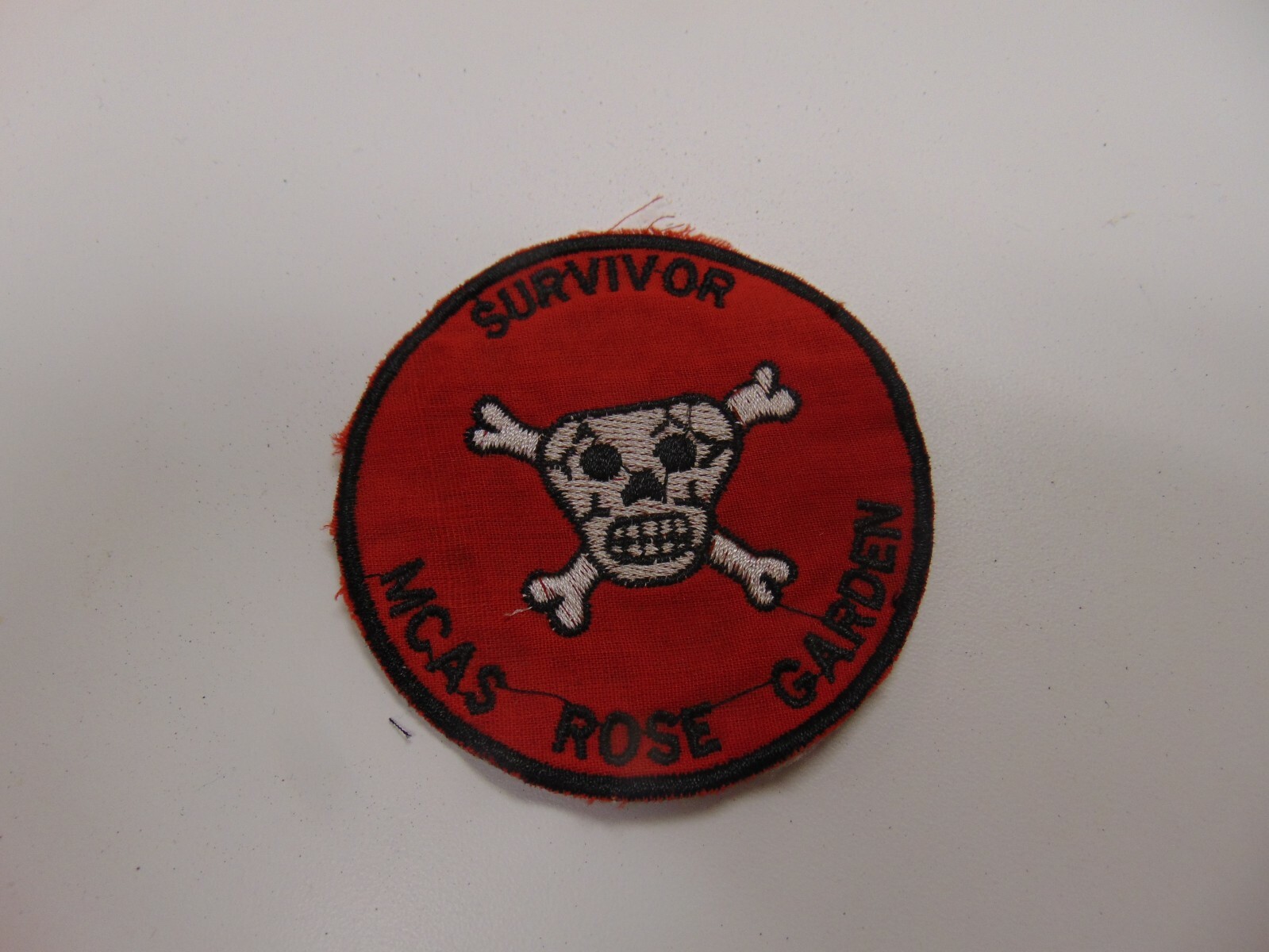 MILITARY PATCH OLD VIETNAM ERA SURVIVOR MCAS ROSE GARDEN SKULL CROSS BONES