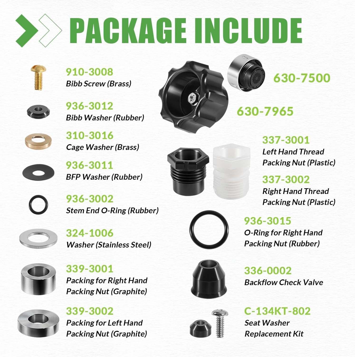 Replacement for Prier 300 400 500 630-8500 Wall Hydrant Complete Service Kit