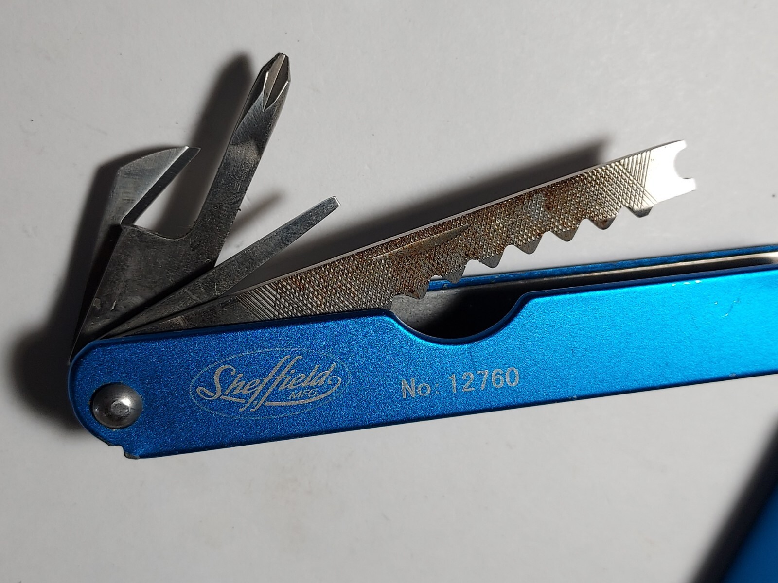 Sheffield Blue Stainless Steel Multi Tool #12760 with nylon pouch
