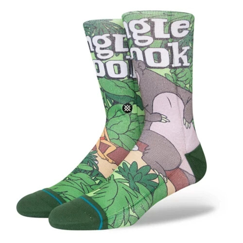 Stance X Disney 100 The Jungle Book by Travis Millard Crew Socks Green Men's NEW