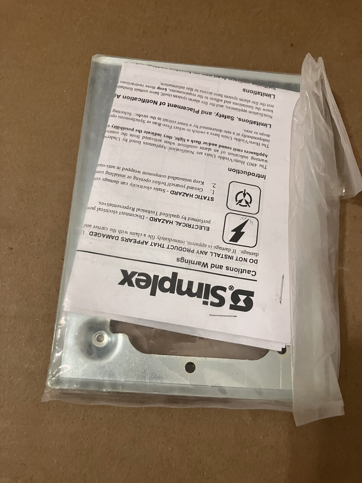 Simplex 748-479 Audible Visual Mounting Adapter Kit