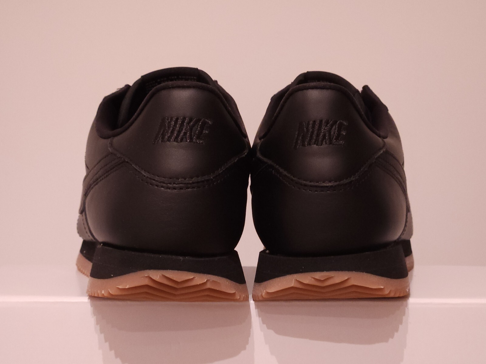 Men's Nike Cortez Prm Leather 2024 Triple Black Gum Rubber All Black All Sizes