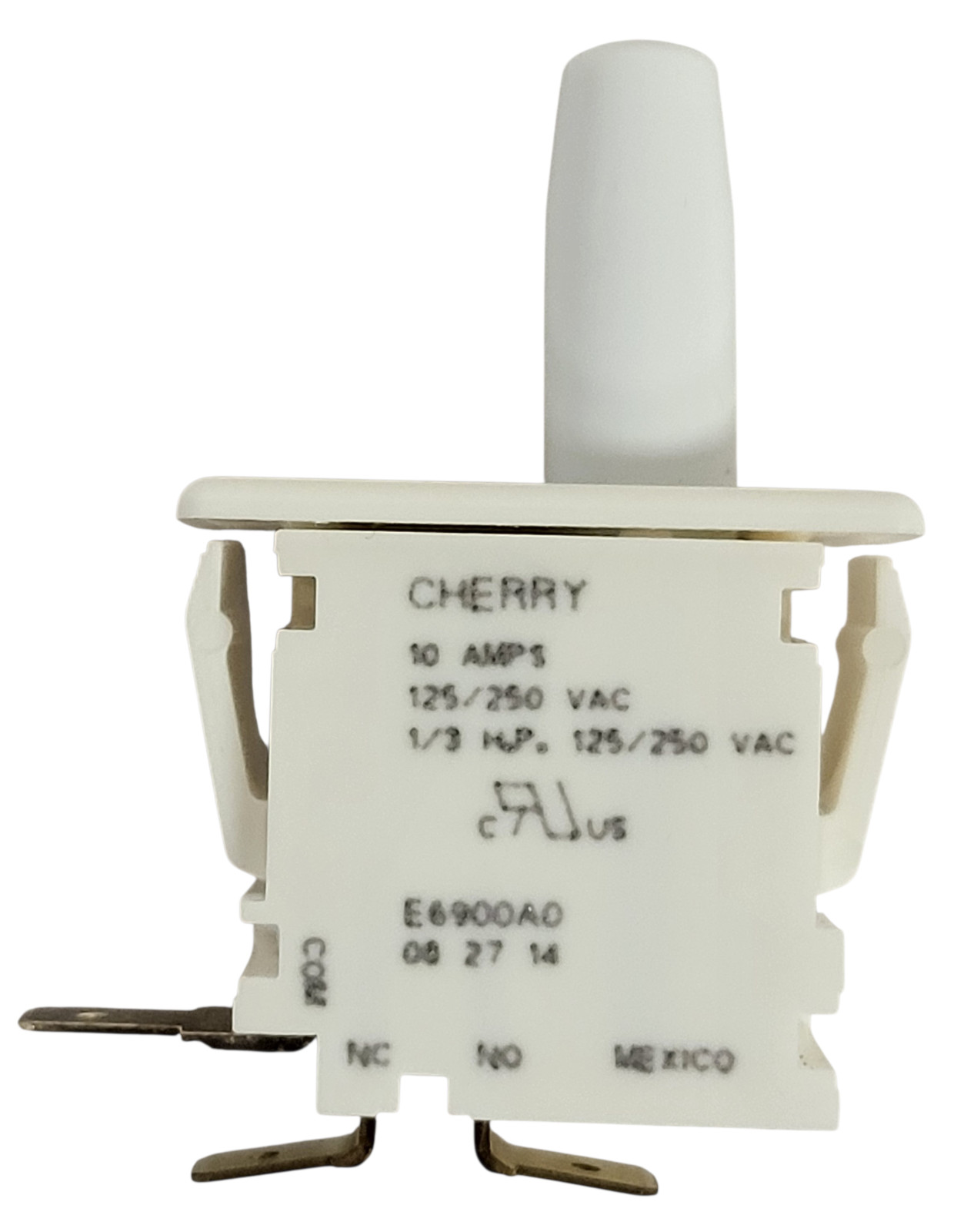 2 PACK Cherry 0E6900A0 White Switch Pushbutton 10A 125/250 Vac Quick Connect