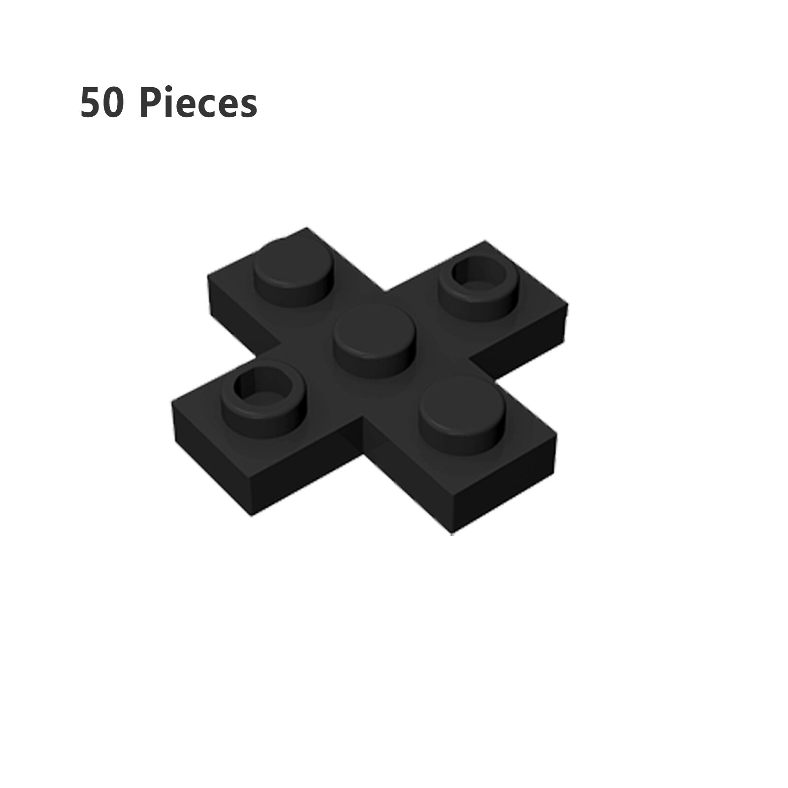 15397 Plate 3X3 Cross Black Bricks 50 PCS Bricks, Pieces & Parts 100% Compatible