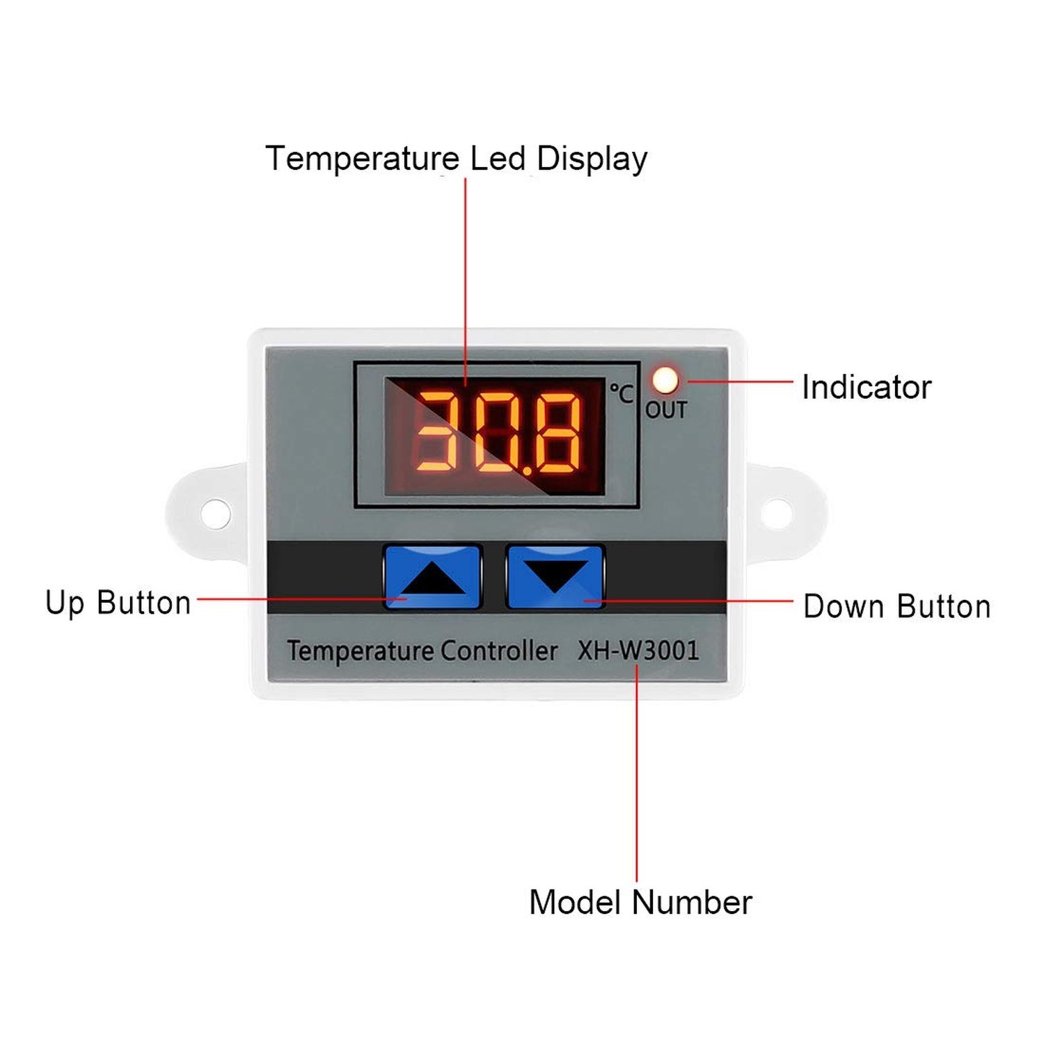 Digital LED Temperature Controller Module, XH-W3001 Thermostat Switch with Wa...