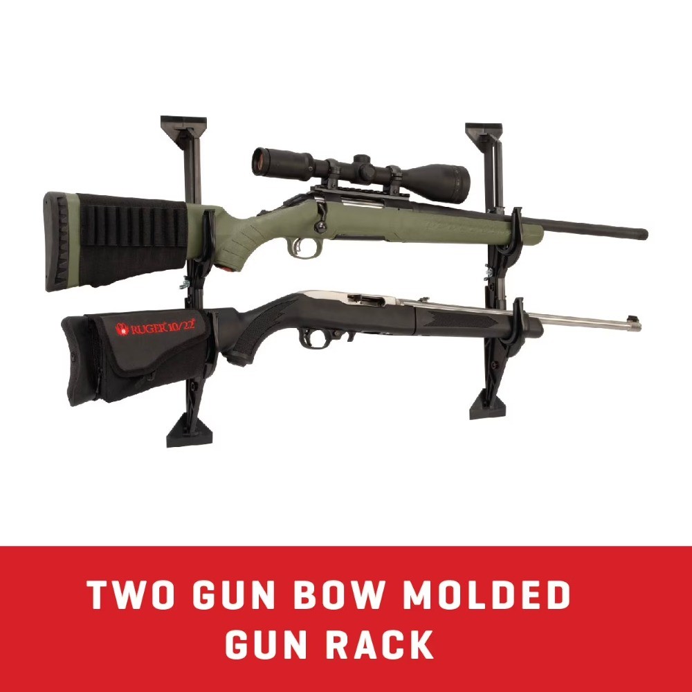 Rack for Rear Window - Holds Two Shotguns, Rifles,Bows, or Tools,Black