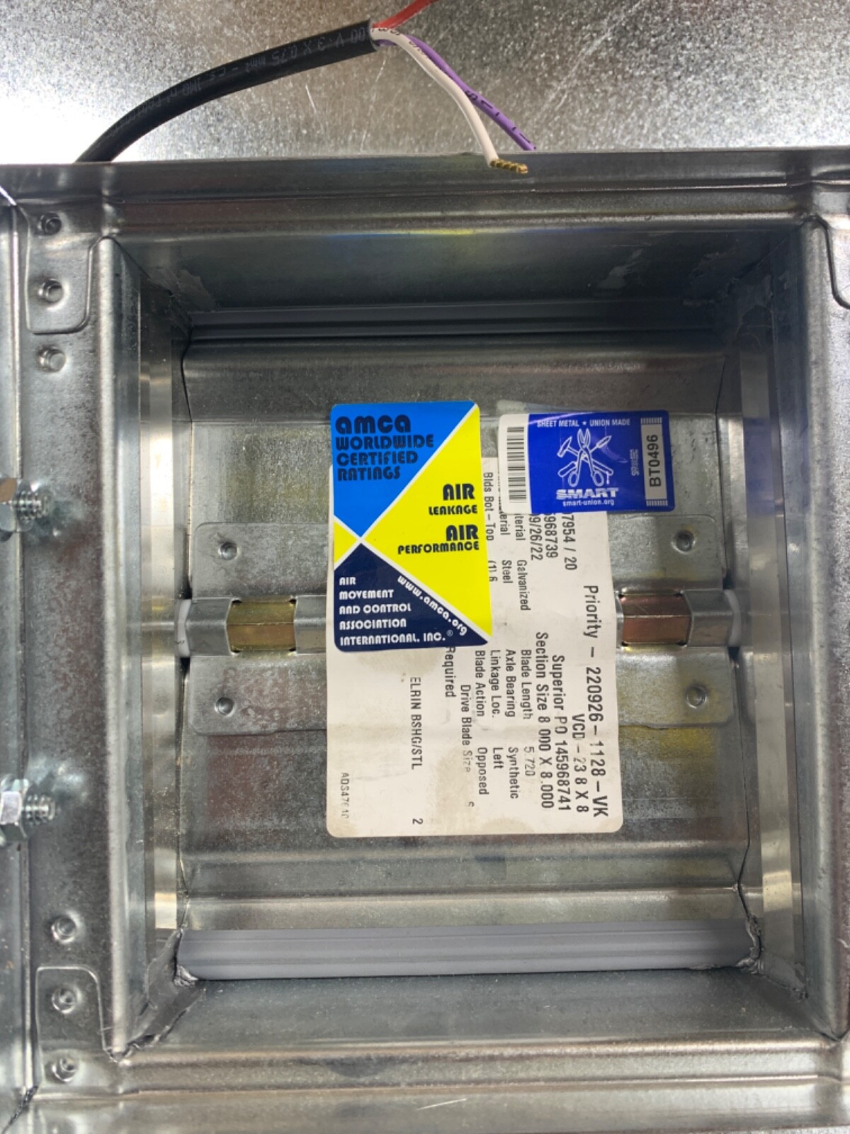 HVAC 8X8 AUTOMATIC DAMPER BELIMO TFB120-S
